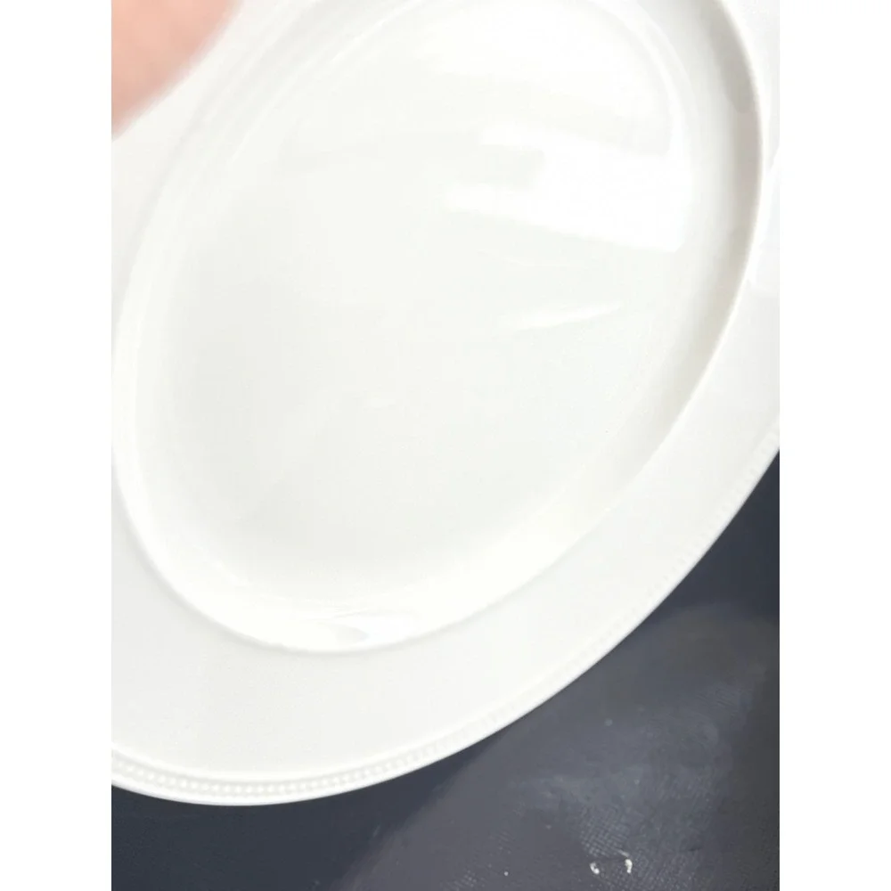 Wedgwood‎ Windsor Cream White Dinner Plates Set of 4 Beaded Rim Made in England